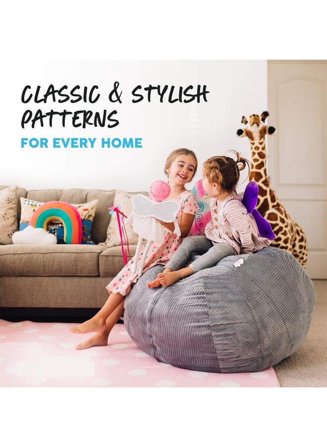 LAMAY Large 33’’ Bean Bag Storage Cover for Stuffed Animals, Giant Bean Bag Chair for Plush, Bedroom Organizer, Dinosaur - Stuffed Animal Storage Cover - Image 5
